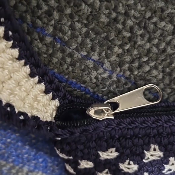 The SAK-Red/White/Blue Flag Crochet Knit Patriotic Shoulder Bag Satchel - Picture 6 of 16